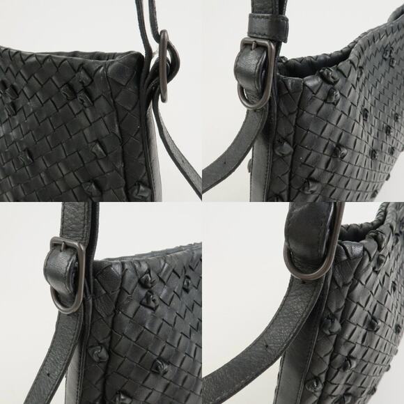 💎✨Beautiful✨💎Authentic BOTTEGA VENETA Intrecciato Shoulder Bag Black - Picture 7 of 15